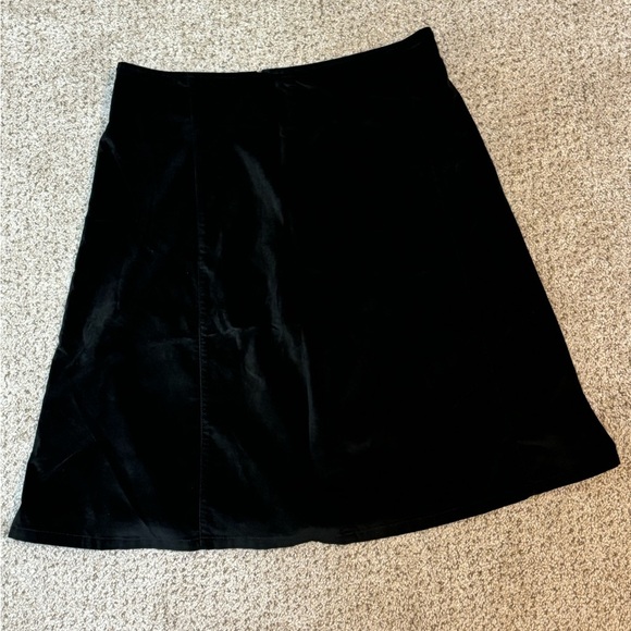 Eddie Bauer Dresses & Skirts - Eddie Bauer Black Velvet A Line Knee Length Skirt Size 12 | Midi | Knee Length |